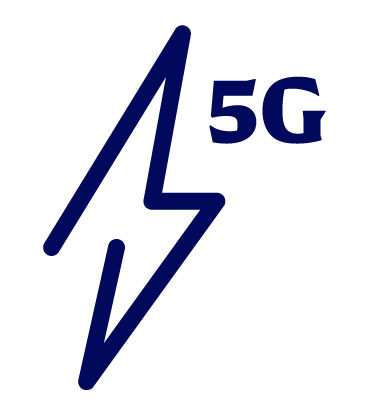 Lightning bolt and 5G.